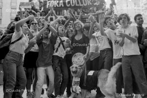 Students in the streets for the impeachment of President Collor de Melo