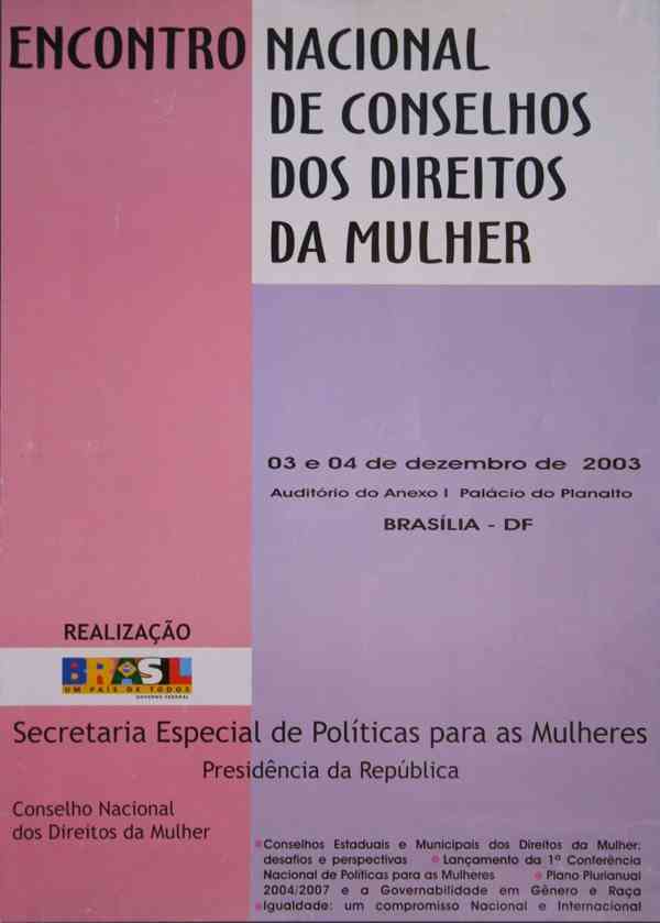 ENCONTRO NACIONAL DE CONSELHOS DOS DIREITOS DA MULHER